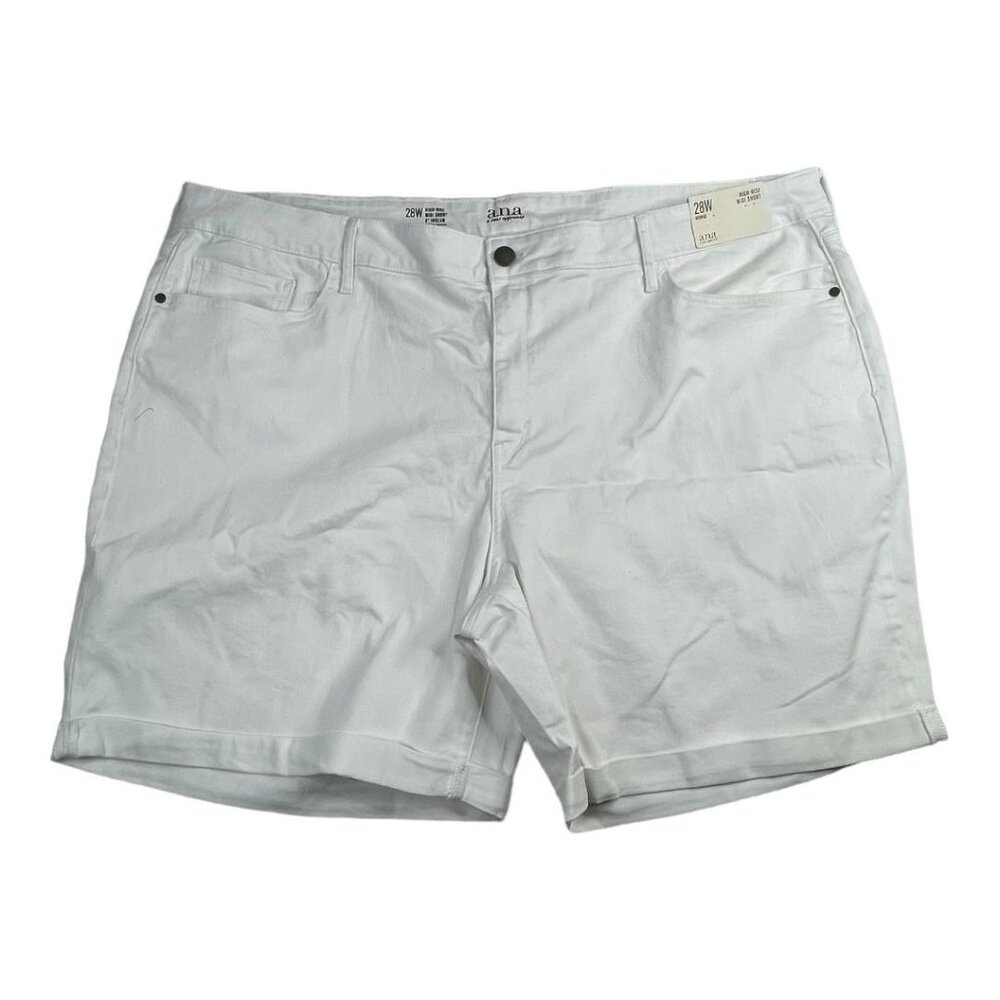 New ana High Rise Midi Shorts size 28W White